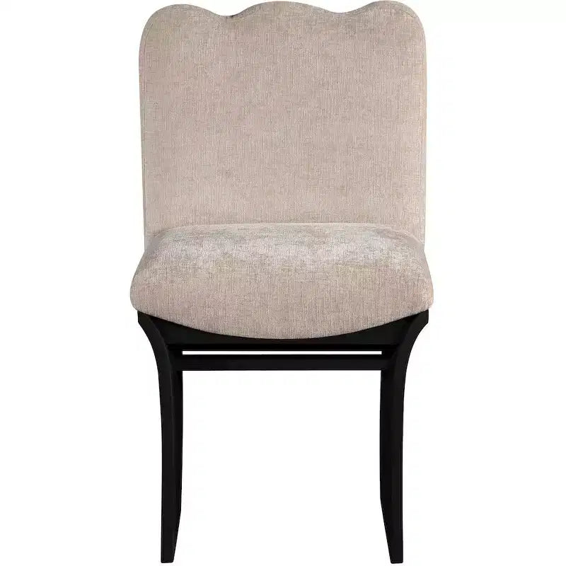 Sedia da pranzo imbottita Shaw in ciniglia beige
