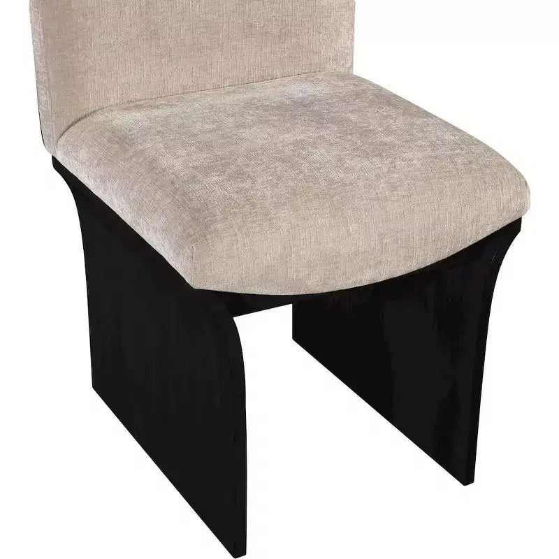 Sedia da pranzo imbottita Shaw in ciniglia beige