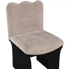 Sedia da pranzo imbottita Shaw in ciniglia beige