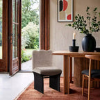 Sedia da pranzo imbottita Shaw in ciniglia beige