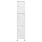 vidaXL Steel Locker Cabinet with 3 Compartments - Resistant, Easy Assembly, Secure Storage, and Easy Cleaning