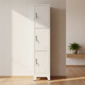 vidaXL Steel Locker Cabinet with 3 Compartments - Resistant, Easy Assembly, Secure Storage, and Easy Cleaning