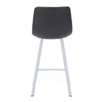 Sgabello da bar Elland in pelle - Sgabello moderno da bancone con gambe in acciaio inossidabile bianco per isola cucina o bar di casa, set da 2