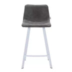 Sgabello da bar Elland in pelle - Sgabello moderno da bancone con gambe in acciaio inossidabile bianco per isola cucina o bar di casa, set da 2