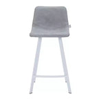 Sgabello da bar Elland in pelle - Sgabello moderno da bancone con gambe in acciaio inossidabile bianco per isola cucina o bar di casa, set da 2