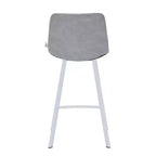 Sgabello da bar Elland in pelle - Sgabello moderno da bancone con gambe in acciaio inossidabile bianco per isola cucina o bar di casa, set da 2