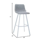 Sgabello da bar Elland in pelle - Sgabello moderno da bancone con gambe in acciaio inossidabile bianco per isola cucina o bar di casa, set da 2