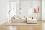 Acekool 108 L-Shaped Cloud Sectional - No Assembly Corduroy Sofa with Chaise & Deep Seating for Living Rooms