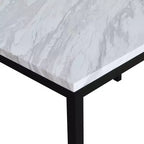 Tavolo da Pranzo 48 Tavolo da Pranzo Moderno Tavolo da Cucina con Piano in Finto Marmo e Gambe in Metallo per Sala da Pranzo, Soggiorno