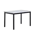 Tavolo da Pranzo 48 Tavolo da Pranzo Moderno Tavolo da Cucina con Piano in Finto Marmo e Gambe in Metallo per Sala da Pranzo, Soggiorno