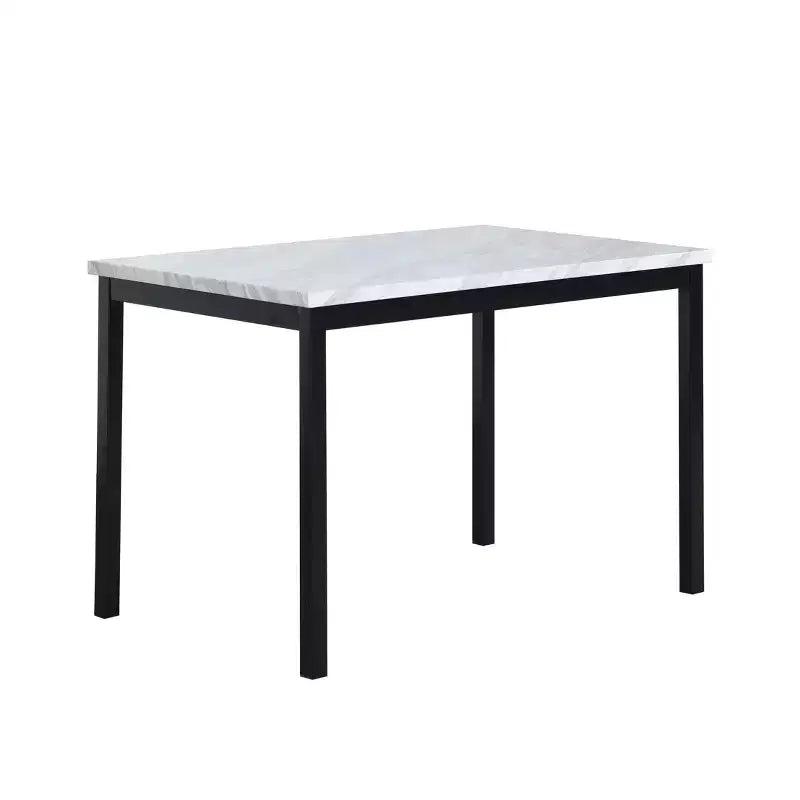 Tavolo da pranzo 48 Tavolo da pranzo moderno con piano in finto marmo e gambe in metallo per sala da pranzo, soggiorno