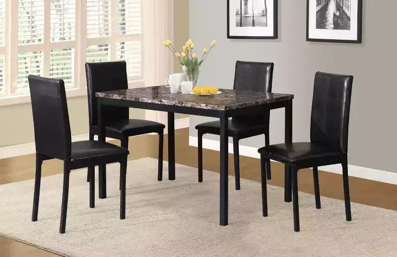 Okak Dining Table 48 Modern Dining Table CKitchen Table with Faux Marble Top and Metal Legs for Dining Room, Living Room