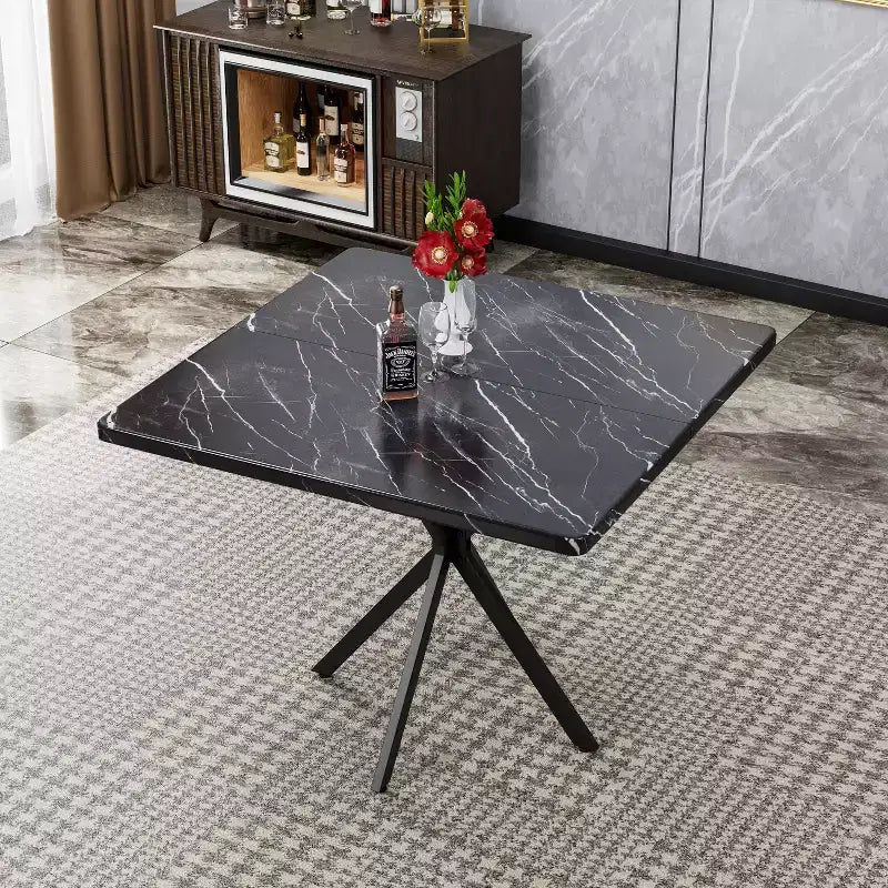 Tavolo da Pranzo Quadrato Moderno per 4-6 Persone, Tavolino da Caffè per Cucina Sala da Pranzo, Ufficio