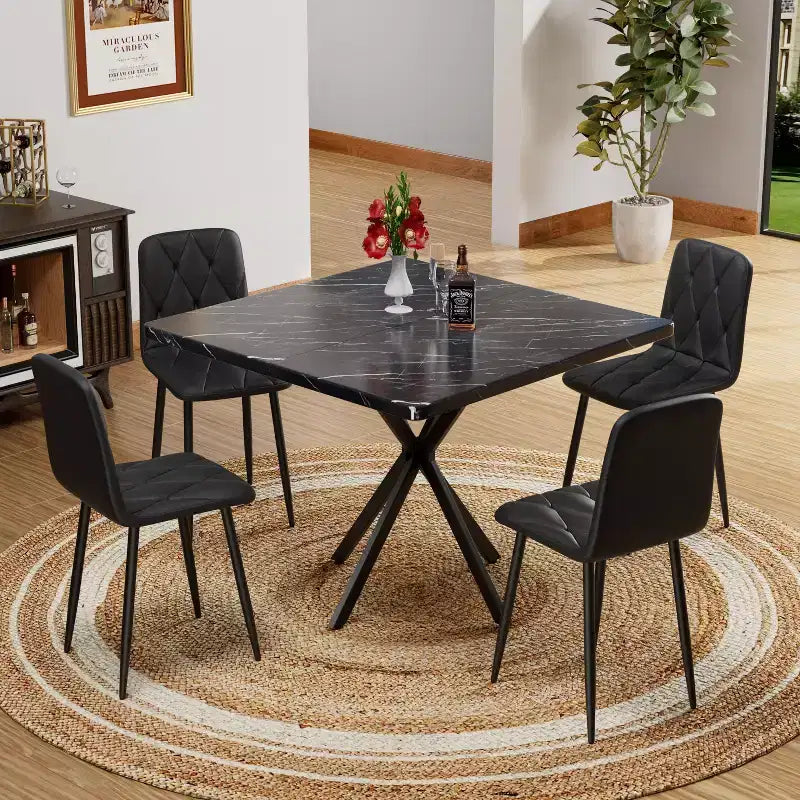 Okak Square Dining Table Modern Dining Table for 4-6 Person, Coffee Table for Kitchen Dining Room, Office