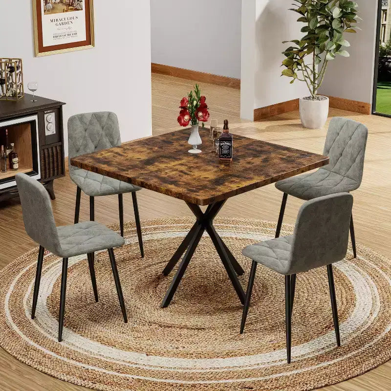 Tavolo da Pranzo Quadrato Moderno per 4-6 Persone, Tavolino da Caffè per Cucina Sala da Pranzo, Ufficio