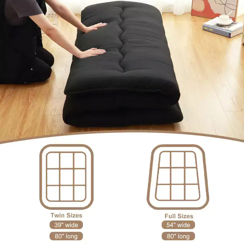Materasso Futon Giapponese da Pavimento Spesso, Materassino Tatami Pieghevole Portatile per Casa e Campeggio