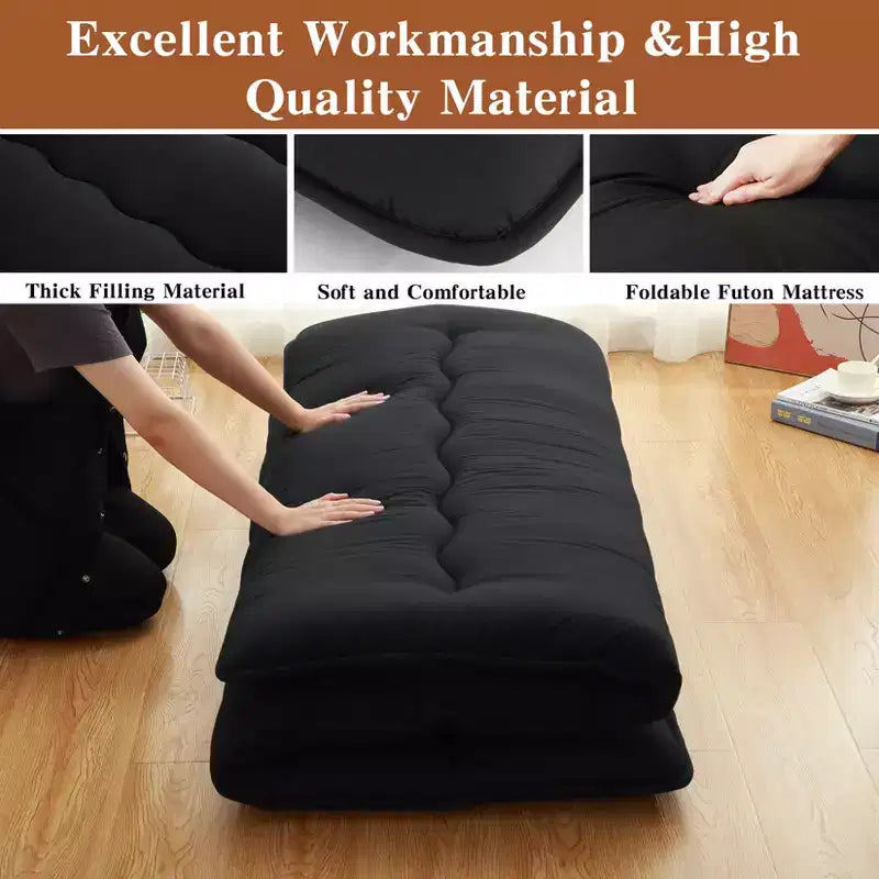 Materasso Futon Giapponese da Pavimento Spesso, Materassino Tatami Pieghevole Portatile per Casa e Campeggio