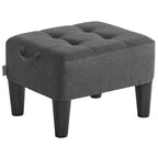 Foot Stool Ottoman with Legs - Linen-Look Fabric, 330 lb Capacity, Hidden Storage, for Living Room/Bedroom