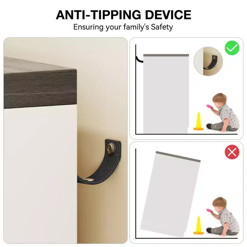 Cassettiera in legno multifunzione da 43,3'' H, armadio guardaroba a 2 ante con 4 cassetti e asta appendiabiti, mobile basso contenitore per vestiti da appendere