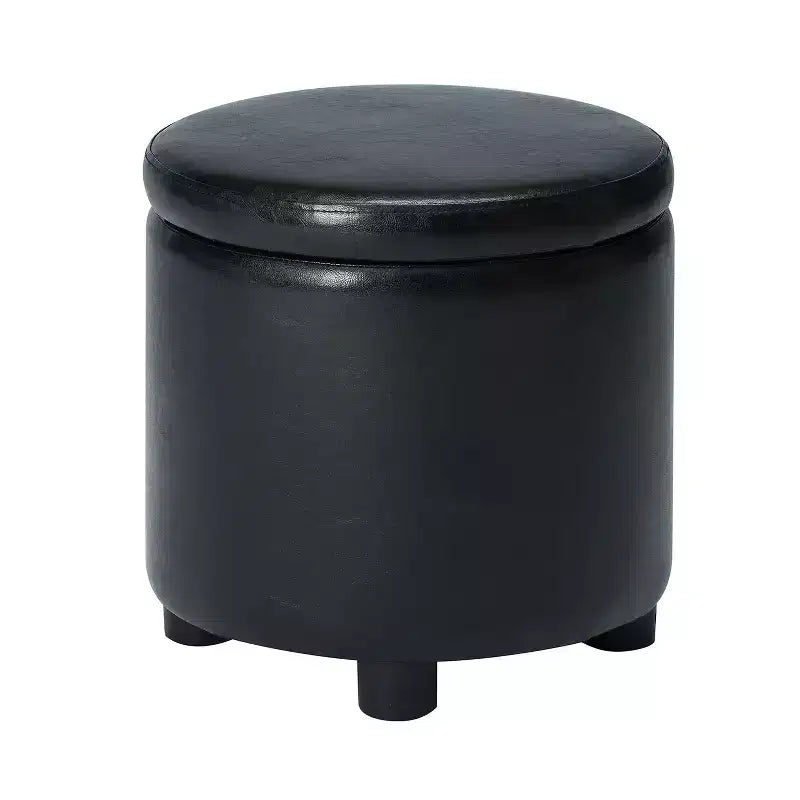Pouf Contenitore Rotondo Comfort con Coperchio/Vassoio Reversibile