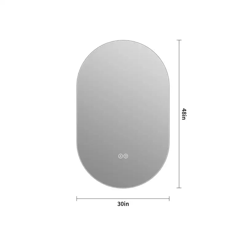 Specchio da bagno ovale moderno a LED anti-appannamento con modalità di illuminazione regolabili