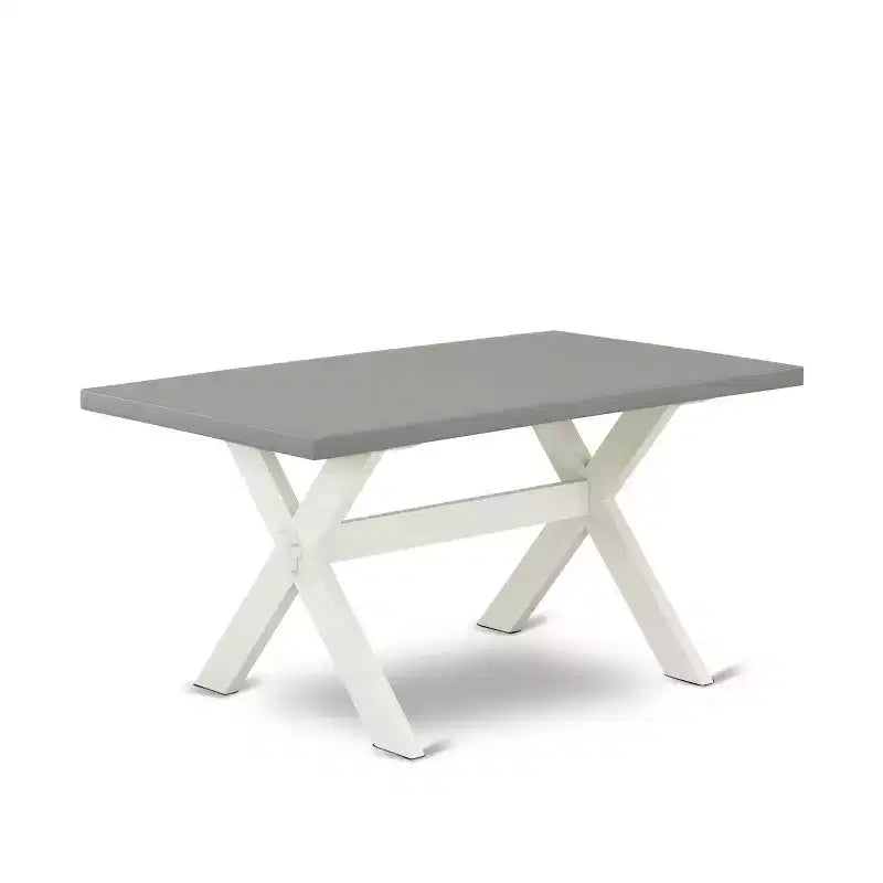 Tavolo da pranzo a 5 pezzi con piano in legno massello con finitura in rovere naturale e 4 sedie Parson