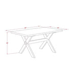 Tavolo da pranzo a 5 pezzi con piano in legno massello con finitura in rovere naturale e 4 sedie Parson