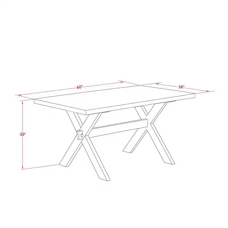Tavolo da pranzo a 5 pezzi con piano in legno massello con finitura in rovere naturale e 4 sedie Parson