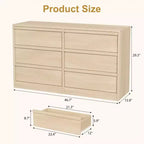 Comò a 6 cassetti per camera da letto, Comò doppio moderno con 6 cassetti, Cassettiera in legno per soggiorno, ingresso, corridoio