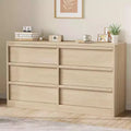 6 Drawer Dresser for Bedroom, Modern Double Dresser Organizer with 6 Drawers, Wooden Chest of Drawers for Living Room, Hallway, Entryway