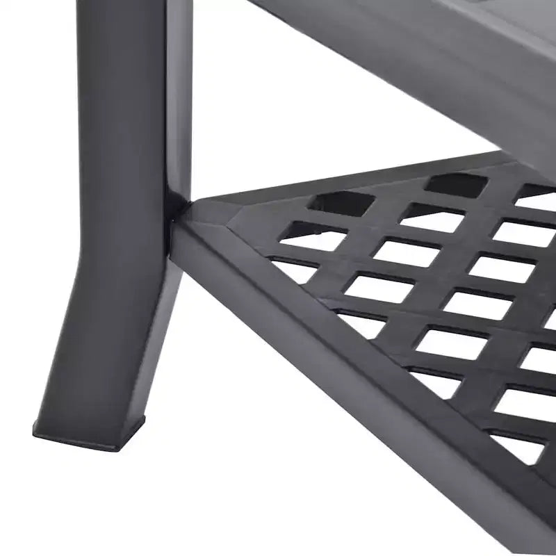 Tavolino da Caffè con Ripiano Portaoggetti Tavolino Laterale da Divano in Plastica