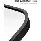 Specchio ad arco a figura intera Specchio da terra con supporto 45x147 cm Specchio da parete nero Specchio da camera da letto a figura intera Grandi dimensioni Cornice robusta