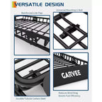 Portapacchi per tetto, 130x90 cm, capacità 90 kg, in acciaio galvanizzato con deflettore antivento per SUV/Jeep/BMW