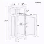 Mobiletto bagno a porta singola, mobiletto multi-funzionale in legno con ripiano regolabile e ripiano aperto per bagno, cucina, soggiorno, bianco