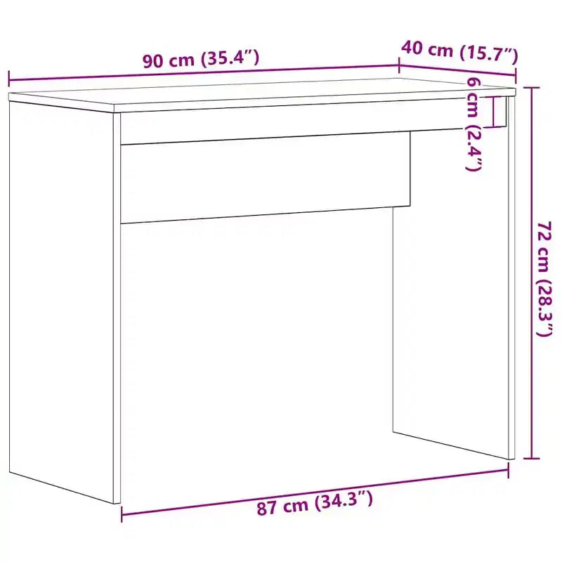 Scrivania piccola minimalista in legno ingegnerizzato rovere Sonoma