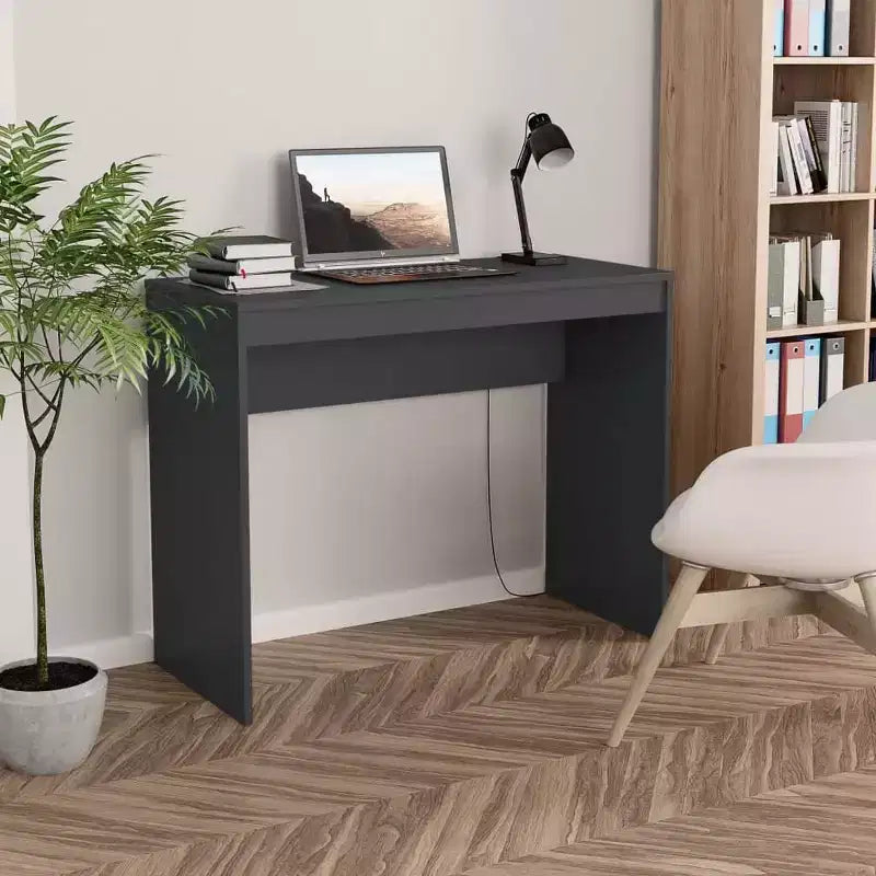 Scrivania piccola minimalista in legno ingegnerizzato rovere Sonoma