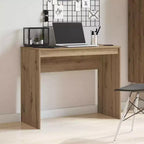 Scrivania piccola minimalista in legno ingegnerizzato rovere Sonoma