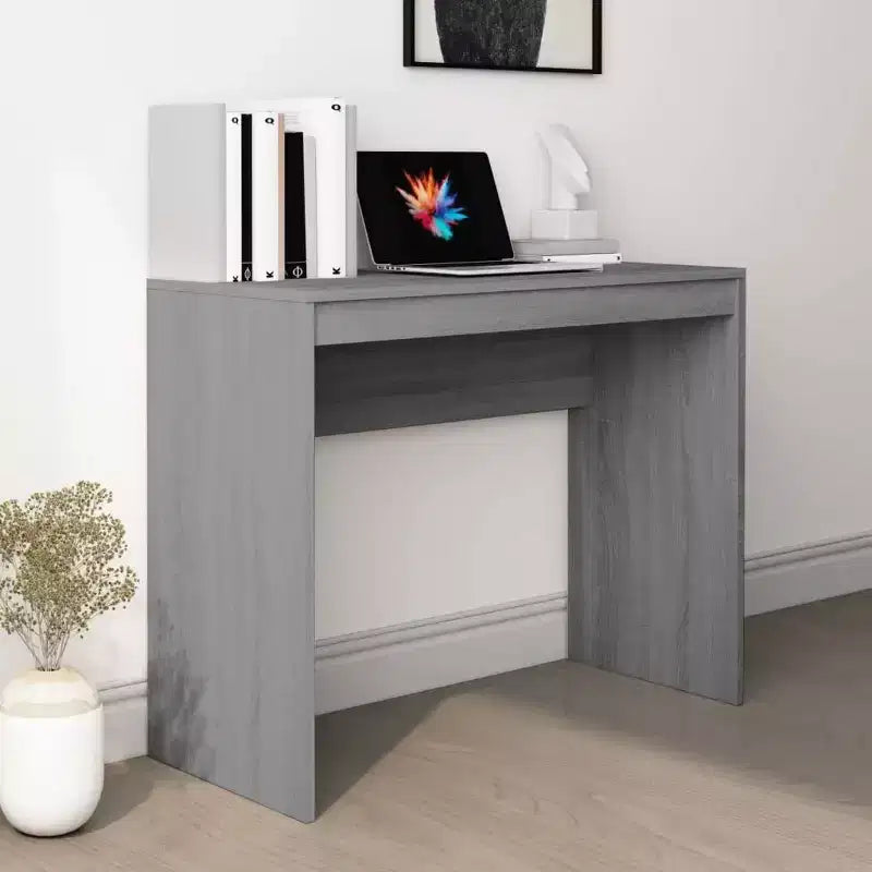Scrivania piccola minimalista in legno ingegnerizzato rovere Sonoma