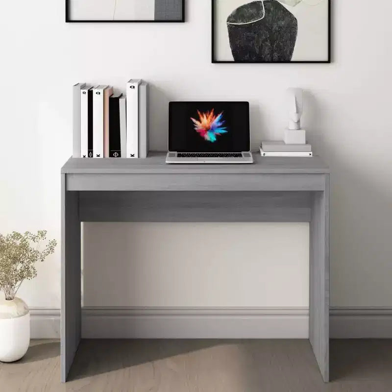 Scrivania piccola minimalista in legno ingegnerizzato rovere Sonoma