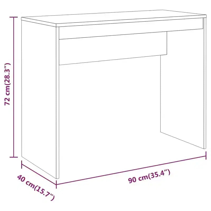 Scrivania piccola minimalista in legno ingegnerizzato rovere Sonoma