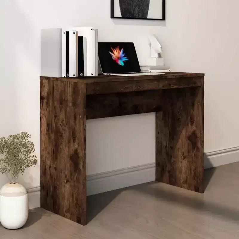 Scrivania piccola minimalista in legno ingegnerizzato rovere Sonoma