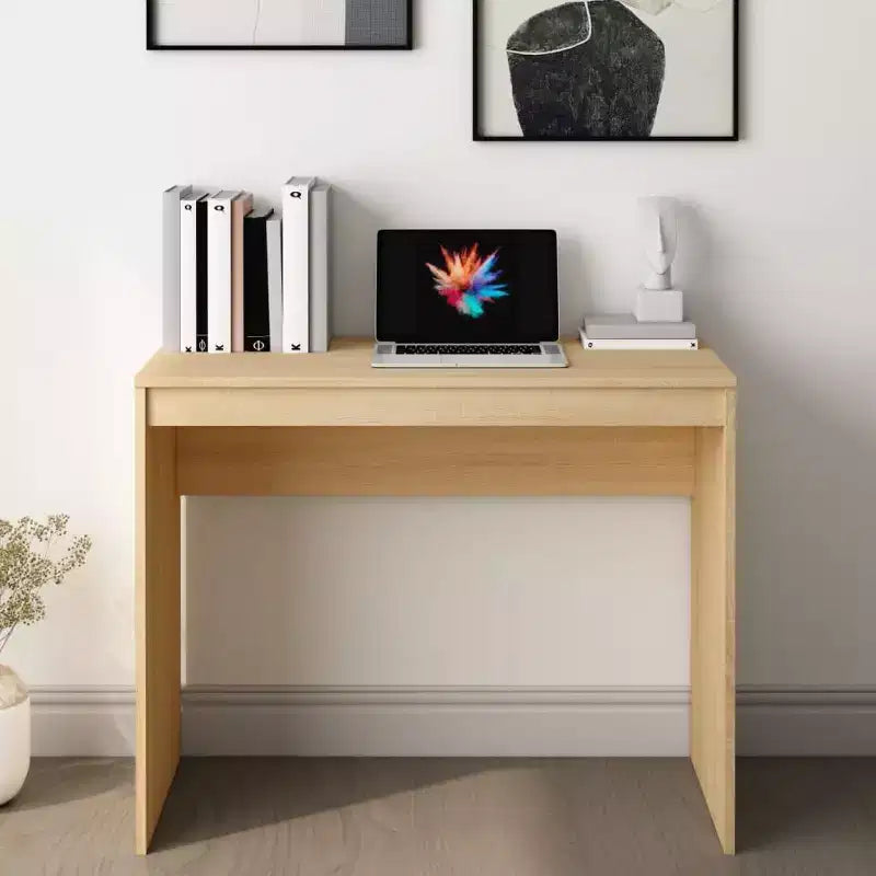 Scrivania piccola minimalista in legno ingegnerizzato rovere Sonoma